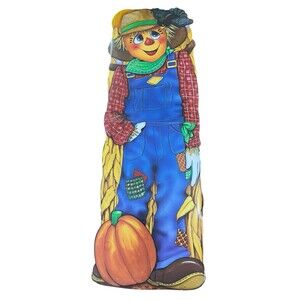 1985 Vintage Scarecrow Wall Hanging Party Time Cardboard Decoration Rare 38.5"